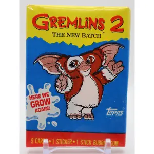 1990 Topps Gremlins 2 Trading Cards Wax Pack (9 Cards) Sealed Booster Box Sealed Hobby Box