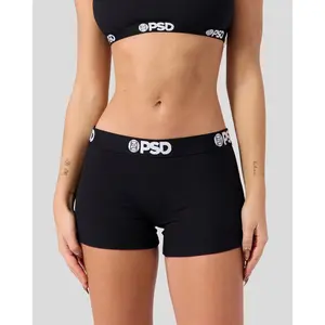 PSD Womens Black Rib Boy Short Underwear - Comfortable, Breathable, Ultra-light Fabric