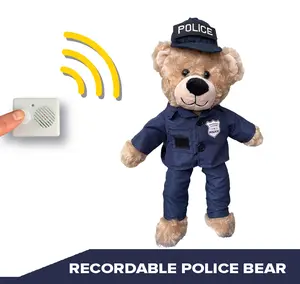 ZZZ Bears Recordable Police Teddy Bear with Tactical Backpack for Police Families