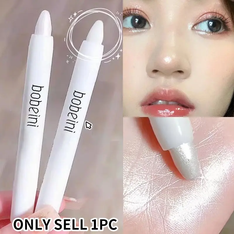 This 3-color pearlescent highlighter eyeshadow stick features waterproof matte glitter, is easy to apply, and can be used on the under-eye crease. Glitter Shimmer Eyeshadow, Shimmering Eye Highlighter, Glitter Eyeshadows