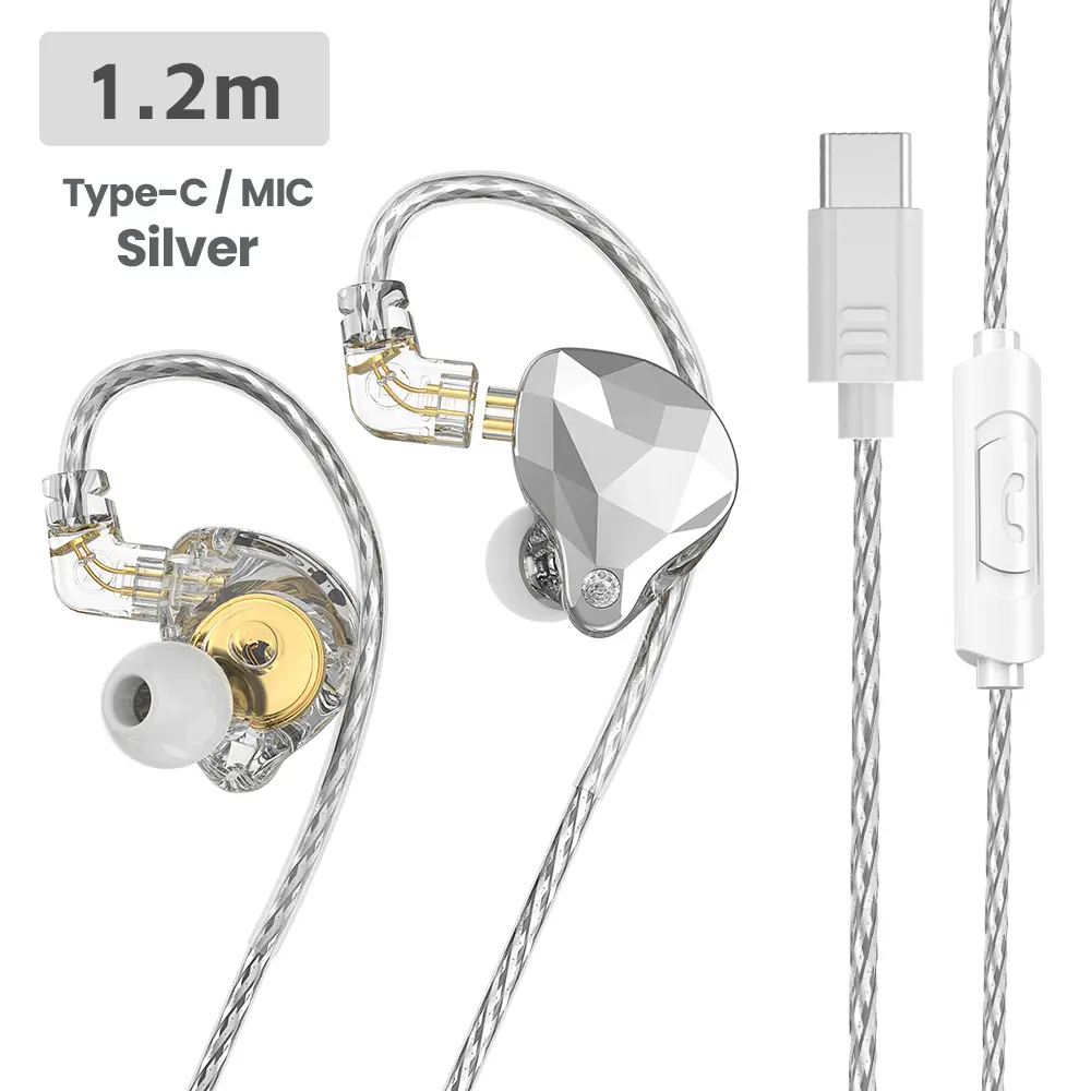 BlueWow X4 PRO In-Ear Wired Earbud Headset - 11mm Driver HiFi Stereo Audio, 1.2m Cable, Spiral Secure Fit, Noise Reduction, Not Water Resistant, USB-C Jack, iPhone-Compatible, for Music Lovers, Cellphones, Tablets