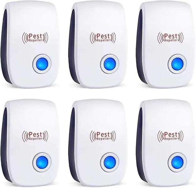 Ultrasonic Pest Control Repeller - 6 Packs Electronic Pest Repellent for Indoor Use, Roaches, Spider Ants, Bug, Mosquito & Mouse Repellent