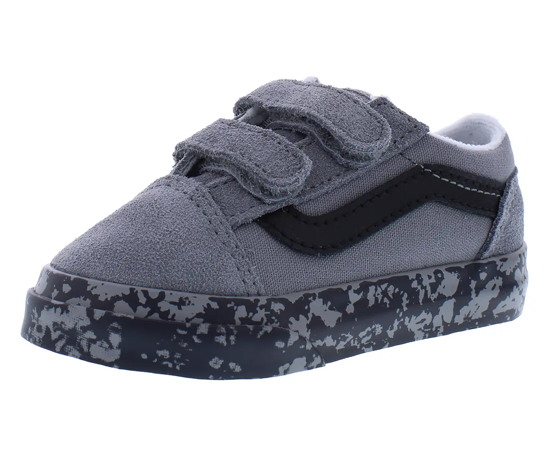 Vans Old Skool Velcro Suede Infant/Toddler Shoes, 2–3 Years, Easy Velcro, Toddler Size Unisex Shoes, Unisex Wear