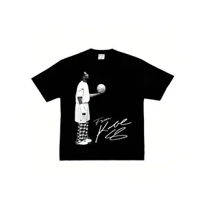 Kobe Bryant Inspired Vintage Hip Hop Basketball Tee With American Heavy Cotton Digital Print For Street Style Fashion