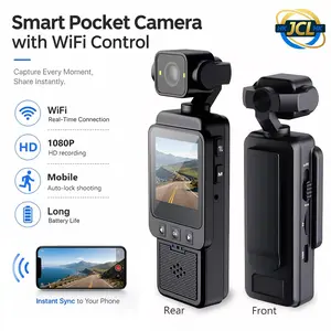 Portable Mini Action Camera 1080P HD with WiFi, Night Vision, Image Stabilization | Rotatable Lens Vlog Camera for Travel & Sports | 1.6 Inch Screen, Hidden Recording, Pocket & Handheld Design, Vlogging Camera