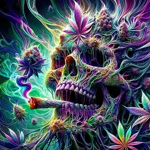 2026 new Skull & Marijuana Pattern DIY Diamond Arts Colorful Painting Kit without Frame, DIY 5D Diamond Arts Colorful Painting for Bedroom Home Wall Decor, Diamond Painting Kits