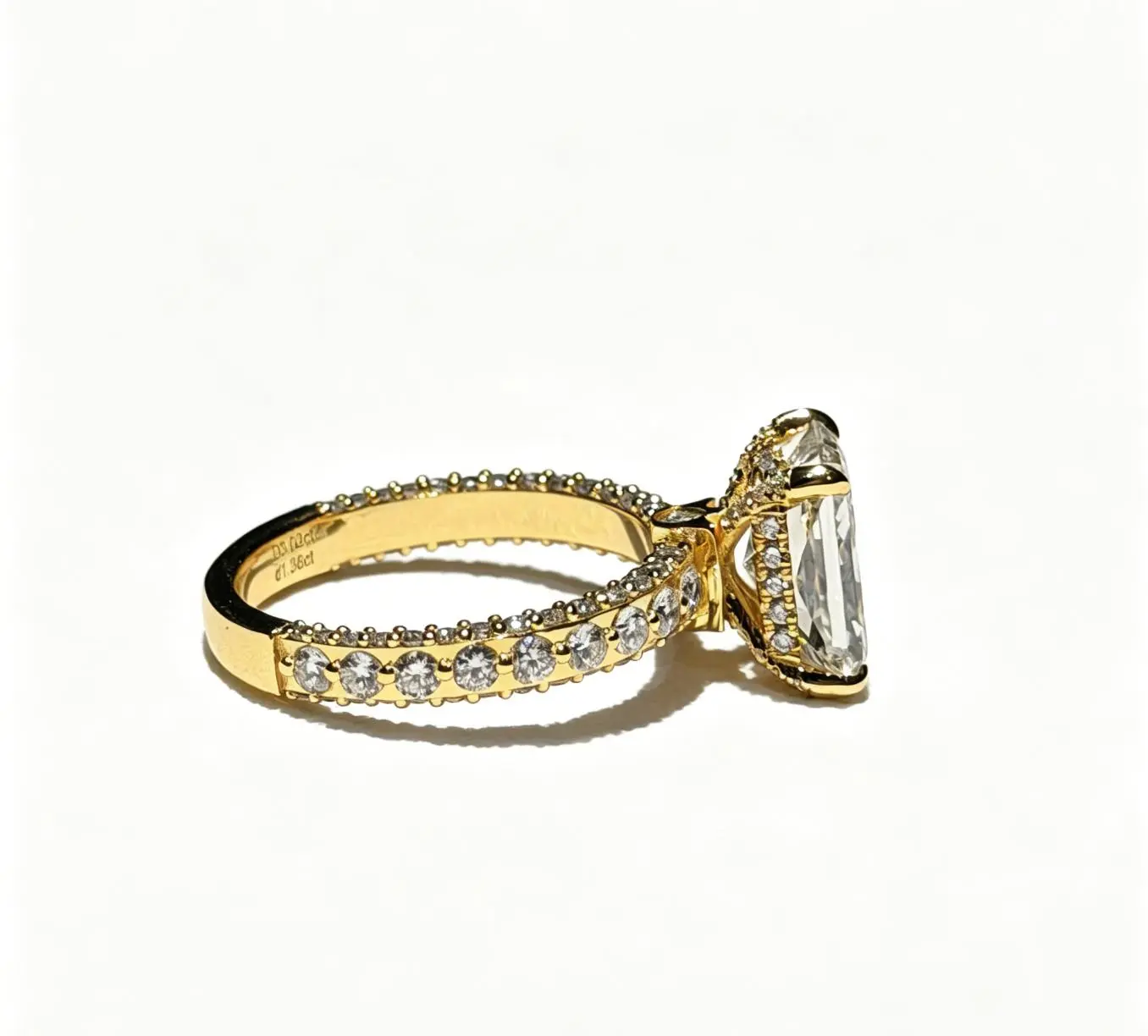 Lab-grown diamond 11071, 3 ct, E color, VVS2 clarity, Radiant cut; lab-grown diamond engagement/proposal ring, S925