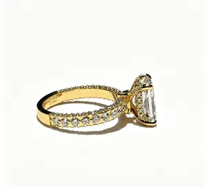 Lab-grown diamond 11071, 3 ct, E color, VVS2 clarity, Radiant cut; lab-grown diamond engagement/proposal ring, S925