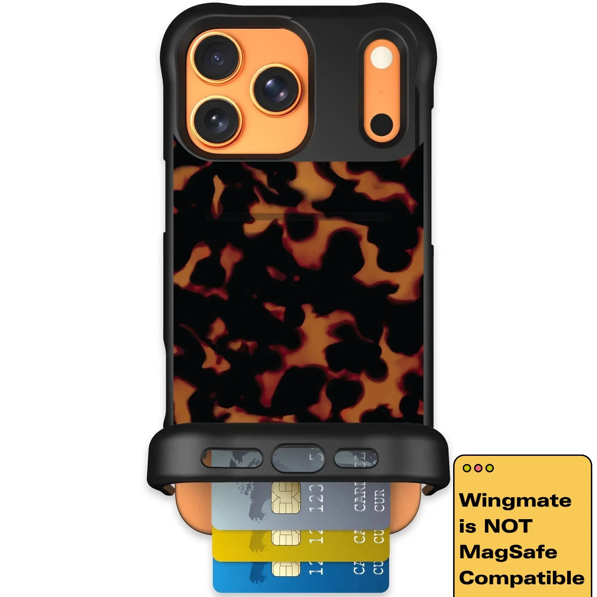 Scooch Wingmate Hidden Wallet Case - Tortoise Shell (Not MagSafe Compatible)