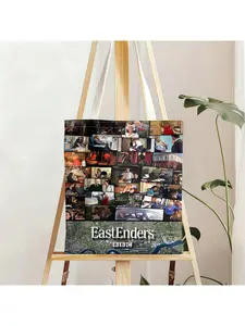 This EastEnders BBC canvas bag, tote bag, shoulder bag, durable, casual commuting and shopping bag, school bag, personalized pattern design, Halloween, Christmas gifts.