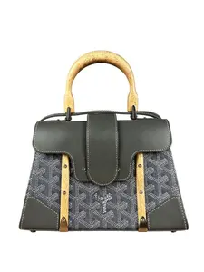 Pre-owned na Crossbody Bags Goyard Mini Grey Goyardine Saigon Top Handle Bag