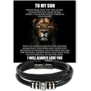 To My Son Bracelet, Son Gifts From Mom And Dad, Bracelet For Son From Dad, Son Bracellet From Mom, Birthday  For Son, Men Bracelet,  For My Son Birthday With Message Card And  Box