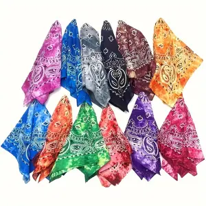 13pcs Cotton Multicolor Paisley Bandanas, Unisex Handkerchiefs, Sports Fashion Magic Headwraps, Tie-Dye Hip-Hop Dance, Versatile Face Mask for Outdoor Cycling