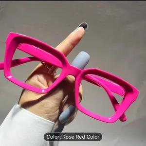 Candy Color Square Frame Clear Lens Computer Glasses - 1/2pcs for Women - Ideal Party Favors Decorative Glasses