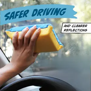 Large Super Absorbent Anti-Fog Cleaning Sponge, streak-free and easy to clean. Perfect for cars, mirrors, glass and more. Versatile indoor and outdoor cleaning tool with premium practical design.