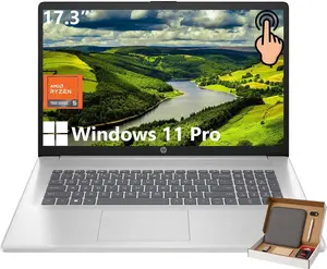 HP 17 Business & Student Laptop, 17.3" HD+ Touchscreen Display, AMD Ryzen 5 7530U, 16/32GB RAM, 1/2TB SSD, Windows 11 Pro, Wi-Fi 6, Webcam