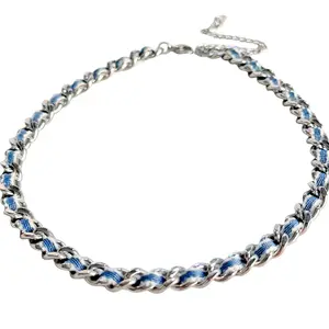 Denim Chain Choker