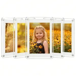 Elegant Long Rectangle Acrylic Photo Frame, Durable Design for Kids' Room Decor, Perfect Landscape View for Spaces