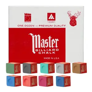 Master Billiard Chalk, Variety Pack with Smooth Finish, Billiard Accessories