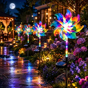 Waterproof LED Solar Wind Spinner - Light Up Your Garden With Every Breeze decor yard