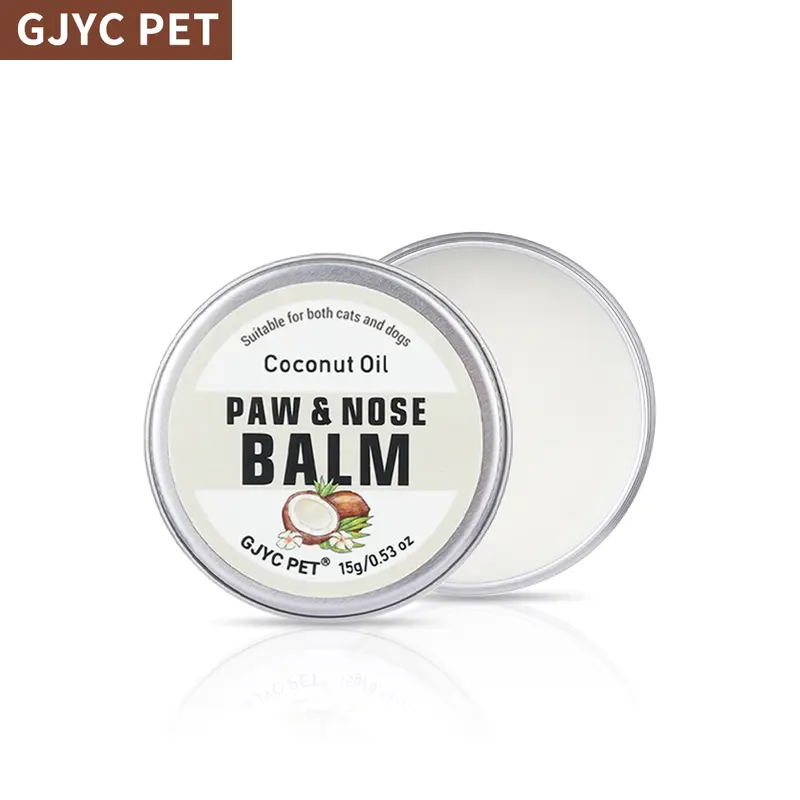 GJYC PET Natural Coconut Oil Dog & Cat Paw Nose Balm - Moisturizing, Clean Fur & Skin Care, Targets Paws & Nose for Daily Care, Protects from Hot Pavement, Single Item, 0.53 Oz(15g), Targets Paws And Nose For Daily Care