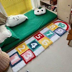 Hop & Play Kids Rug - Fun Hopscotch Design, 20 Inches x 70 Inches, Soft Polyester, Non-Slip Backing, Indoor Use, Kidsroom Educational Carpet