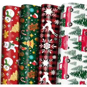 Christmas Wrapping Paper - Jumbo Sheets - Christmas Decorations | Christmas Gift Bags | Red, Green and White Christmas Tissue Paper - Gifts for Kids Men Women | Xmas Party Favors,29" X 42" OHOME