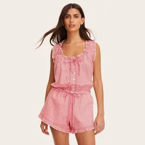 Women's Shell Tank Top - Parke Red Gingham Check M