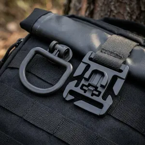 Multifunctional Tactical Rotating D-Ring Carabiner Hydration Tube Clip Elastic Cord Organizer Backpack Strap Accessory Outdoor Gear