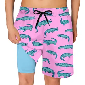 Boys Swim Trunks Compression Liner Swim Shorts Quick Dry Bathing Suit with Boxer Brief Swimwear 2-20T