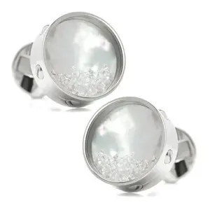 Mother of Pearl Floating Crystals Cufflinks