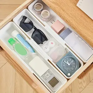 Adjustable Drawer Organizer Set, Polished Surface, Suitable for Kitchen Utensils, Forks, Spoons, 3-Piece, Drawer Organization, No Ca Prop 65 Warning