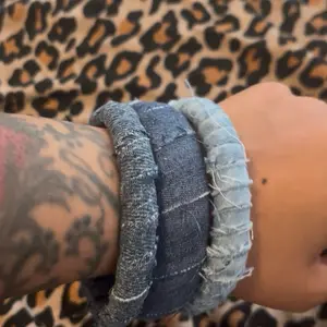 Denim Wrapped Bangles – Statement Stackable Bracelets