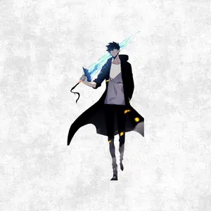 Solo Leveling Sticker, Jin Woo Weatherproof Anime Sticker