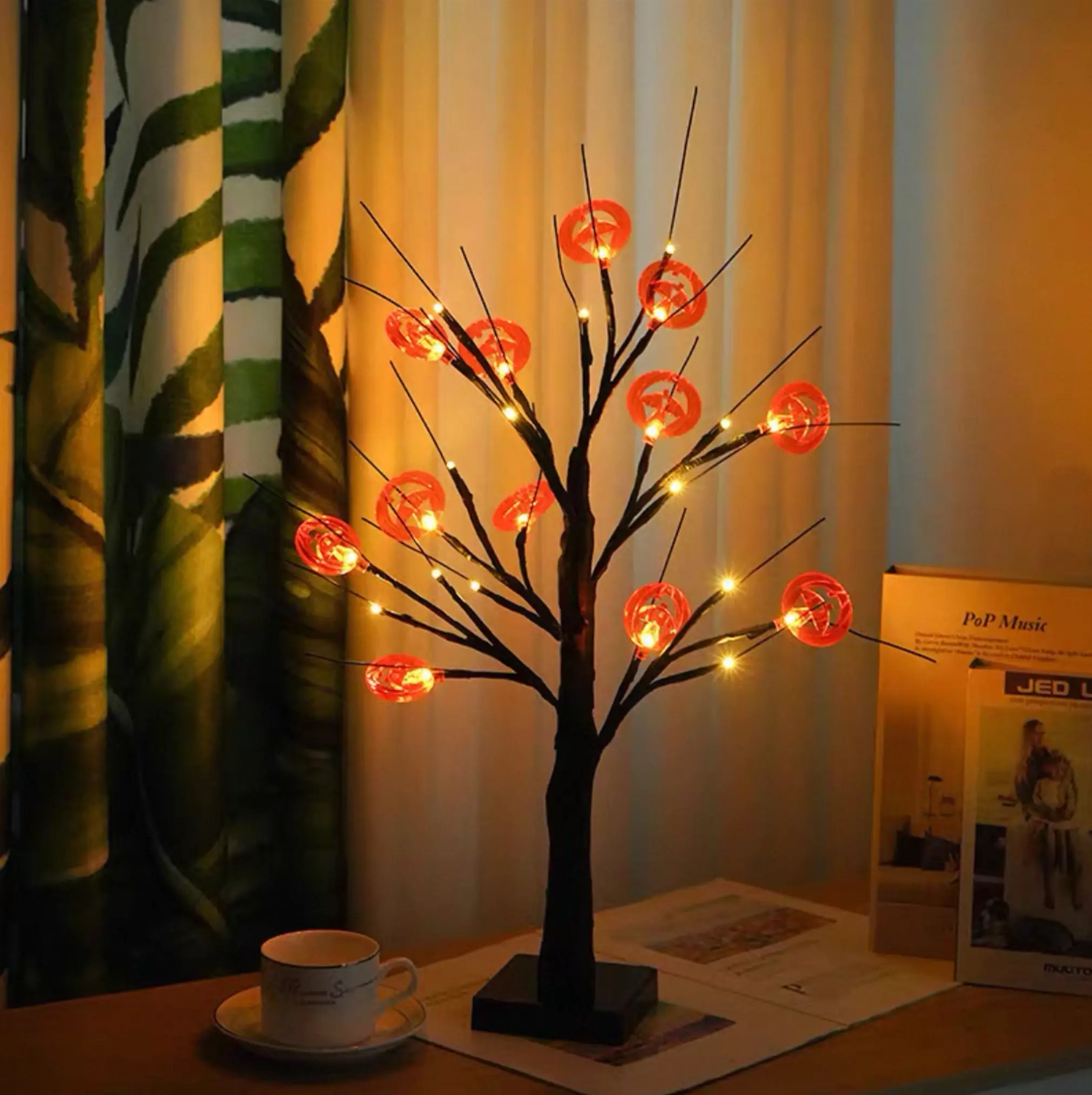 LED Birch Tree Table Lamp, Lighted Branch Decorative Night Light for Bedroom, Living Room, Holiday Party & Cozy Home Decor