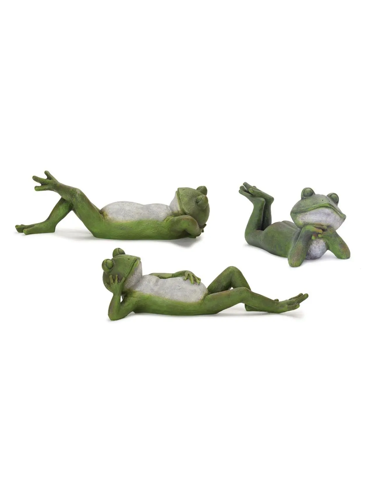 Melrose International 78564DS 14.75 x 4.25 in. Resin Frog - Set of 3