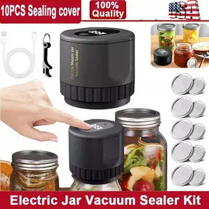 【2026】Portable Electric Jar Vacuum Sealer Kit for Food Storage ,Suitable for Wide Mouth or Regular Mouth Jars,Automatic One-Touch Sealing for  Long-Term Storage