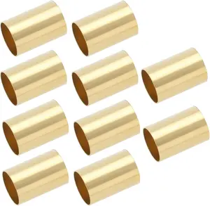 10pcs Brass Pot Sleeves 6.35mm OD 6.04mm ID Guitar Split Shaft Pots Sleeves Brass Ferrule Fitting for Convert Split Shaft Pot Shaft to Solid