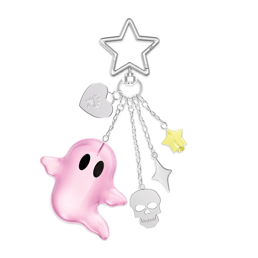 Pink Ghosted Bag Charm Pink Ghosted Bag Charm