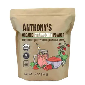 Anthony's Organic Strawberry Powder, 12 oz, Freeze Dried, Gluten Free, No Sugar Added, Non GMO