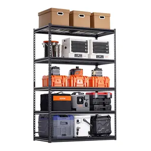 VEVOR Storage Shelves, 3000 lbs, 5 Tier Heavy Duty Garage Shelving, 24" D x 48" W x 72" H Adjustable Metal Shelves for Industrial Shelving Unit Utility Shelf, for Kitchen, Warehouse, Basement, Black
