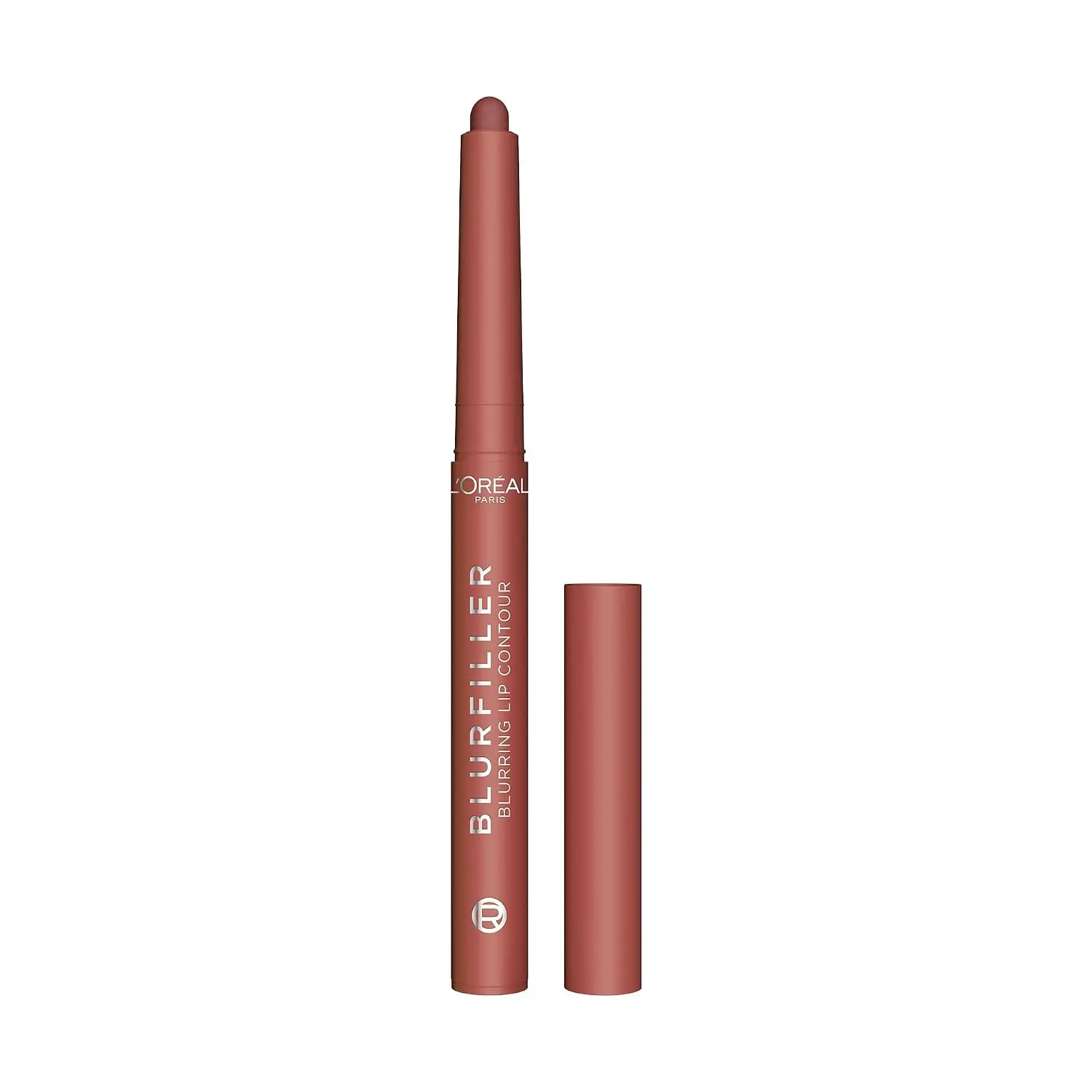 L'Oreal Paris Blurfiller Lip Liner, Lightweight, Buildable, and Sculpting Lip Pencil, Line, Define, and Contour for Fuller-Looking Lips, Brown Caramel, 0.21 oz