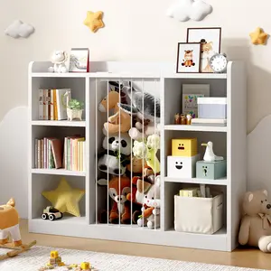 【DealsforYou】ONBRILL Toddler Stuffed Animal Zoo, Toy Storage Organizer for Playroom, Plush Toy Organizers and Storage, Book Shelf for Kids Rooms, Elastic Band Child Bookcase, Toy Shelf with 8 Storage Cubbies
