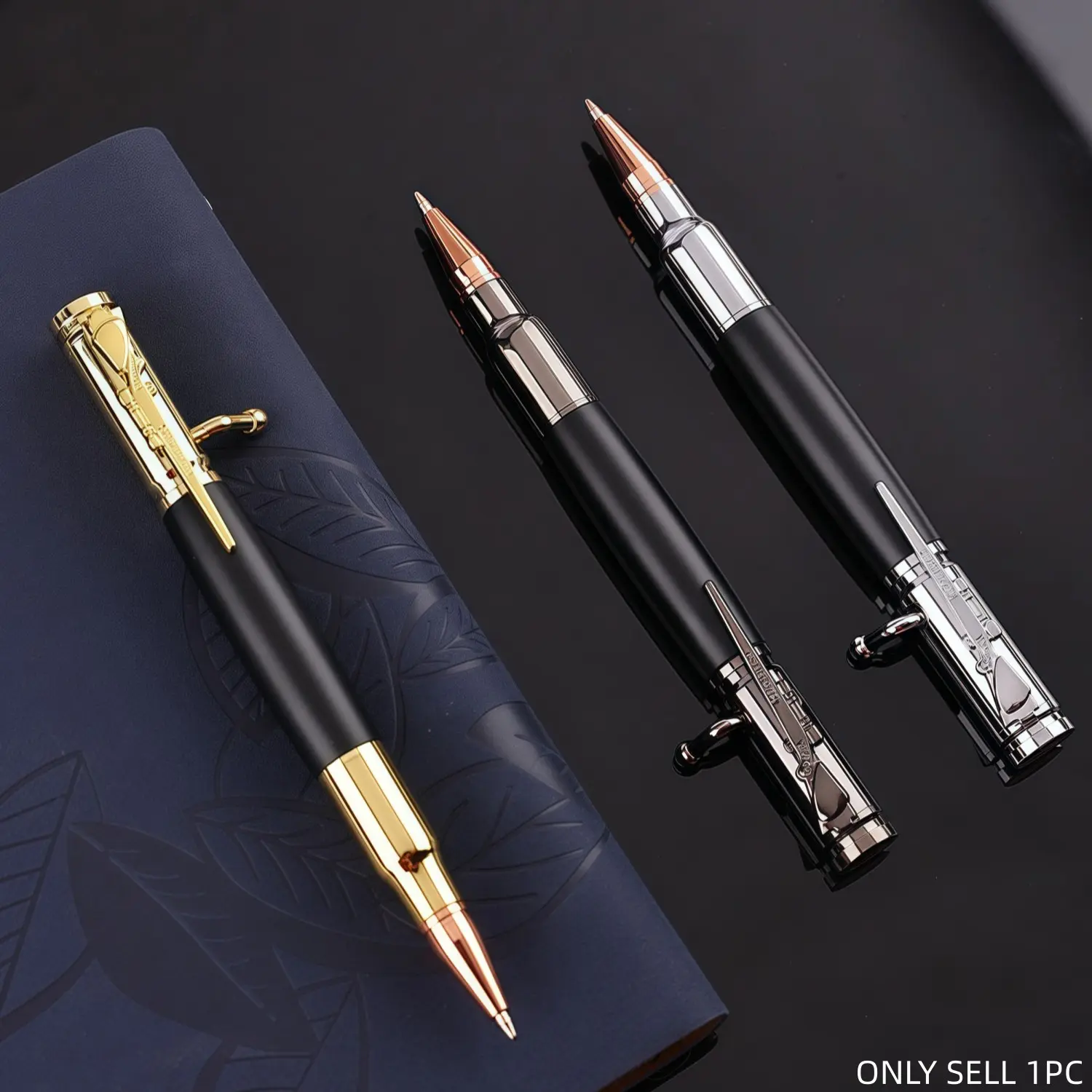 1Pc Personalised Bolts Bullet Pen, Durable Professional Inspirational Ballpoint Pen, Suitable for Travel, School, and Work, Creative Birthday Gift Idea, Ballpoint Pen Gifts, Ball Point Pens - Stainless Steel Material