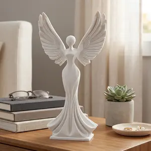Angel Figurine, Ascending Spirit Model, Winged Minimalist Decor, Modern 3D Printed Art
