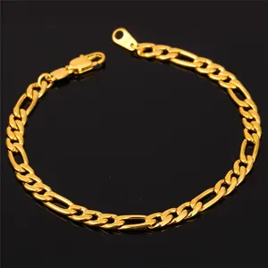 U7 5mm Figaro Chain Bracelet Hip Hop Figaro Link Bracelet For Men Women Stainless Steel Jewelry