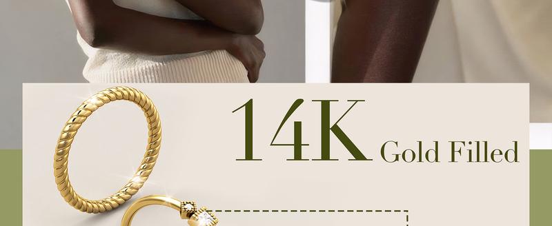 ORAZIO 14K Gold Plated Stackable Rings for Women Non Tarnish Dainty Cubic Zirconia Wedding Engagement Bands Minimalist Trendy Statement Anniversary Promise Thumb Stacking Rings Size 6-10 Hypoallergenic Waterproof Gift Set