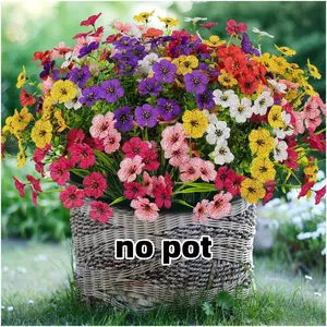 24 Bundles Lifelike Outdoor Artificial Flowers, UV Protected No Fade Fake Silk Plants, Realistic Faux Flowers for Garden Porch Patio Decorations
