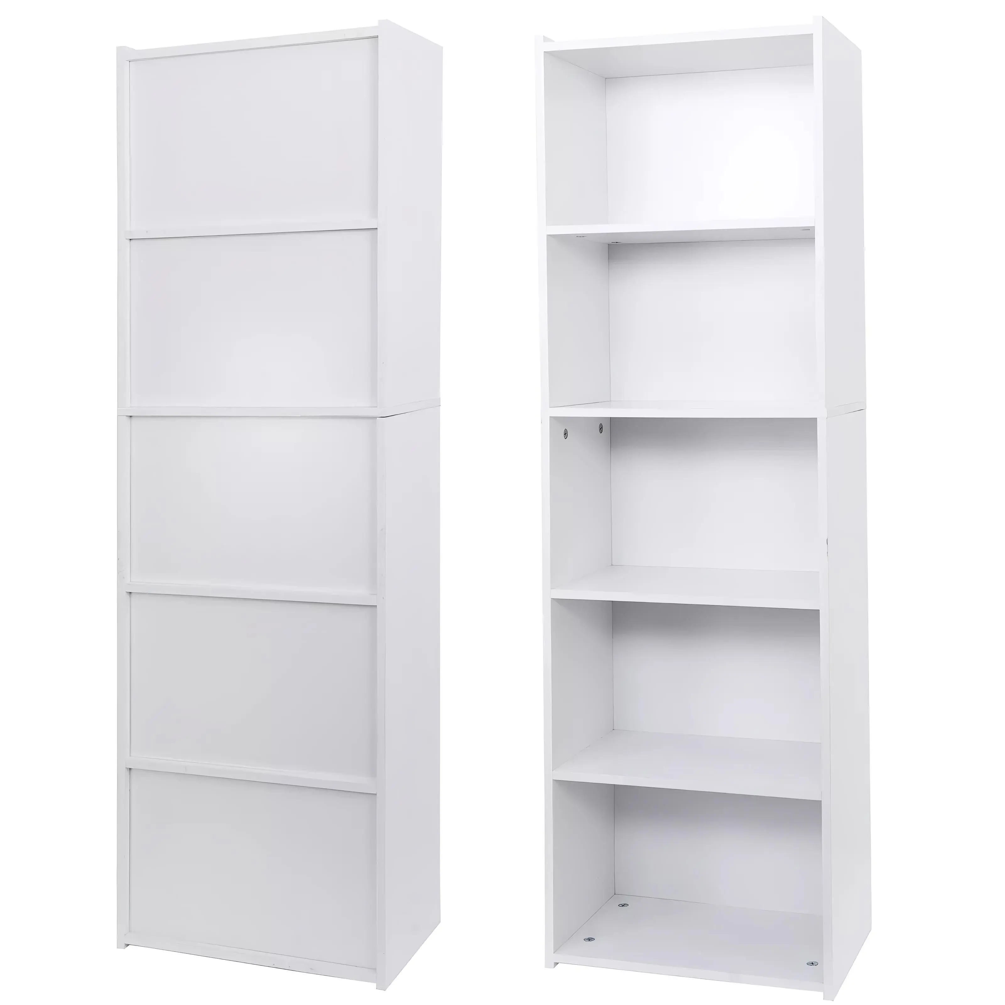WOLFPACKTRADE 5 Tier White Bookcase Bookshelf Storage Wall Shelf Organizer for Living Room billy shelf