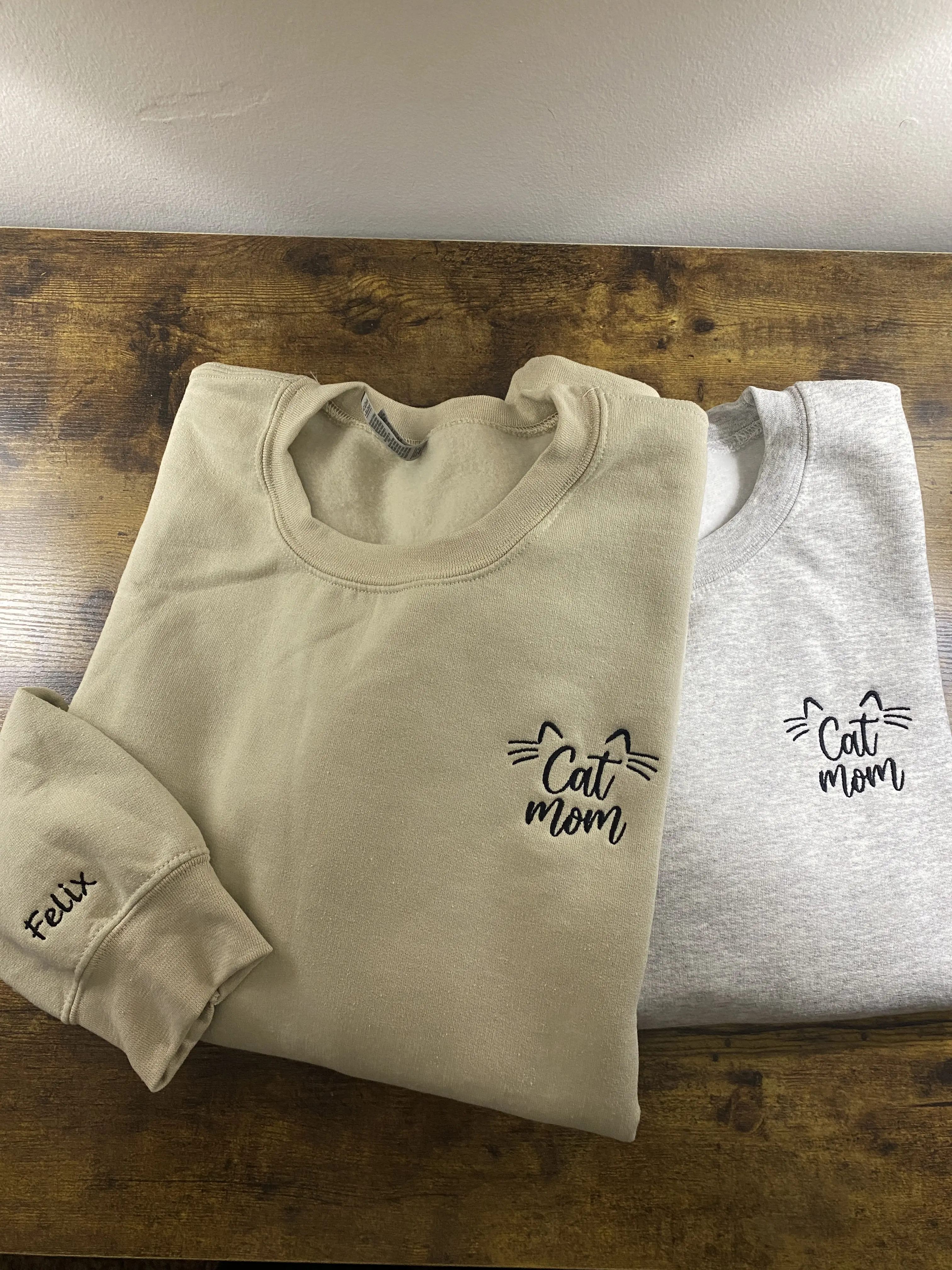 Purr-fectly Yours: Personalized Embroidered Cat Mom Sweatshirt